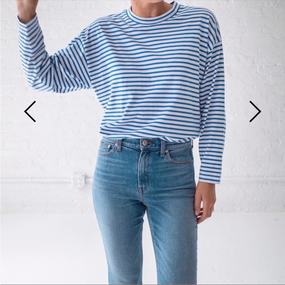 AYR Blue and White Striped Long Sleeve Tee - Picture 2 of 9